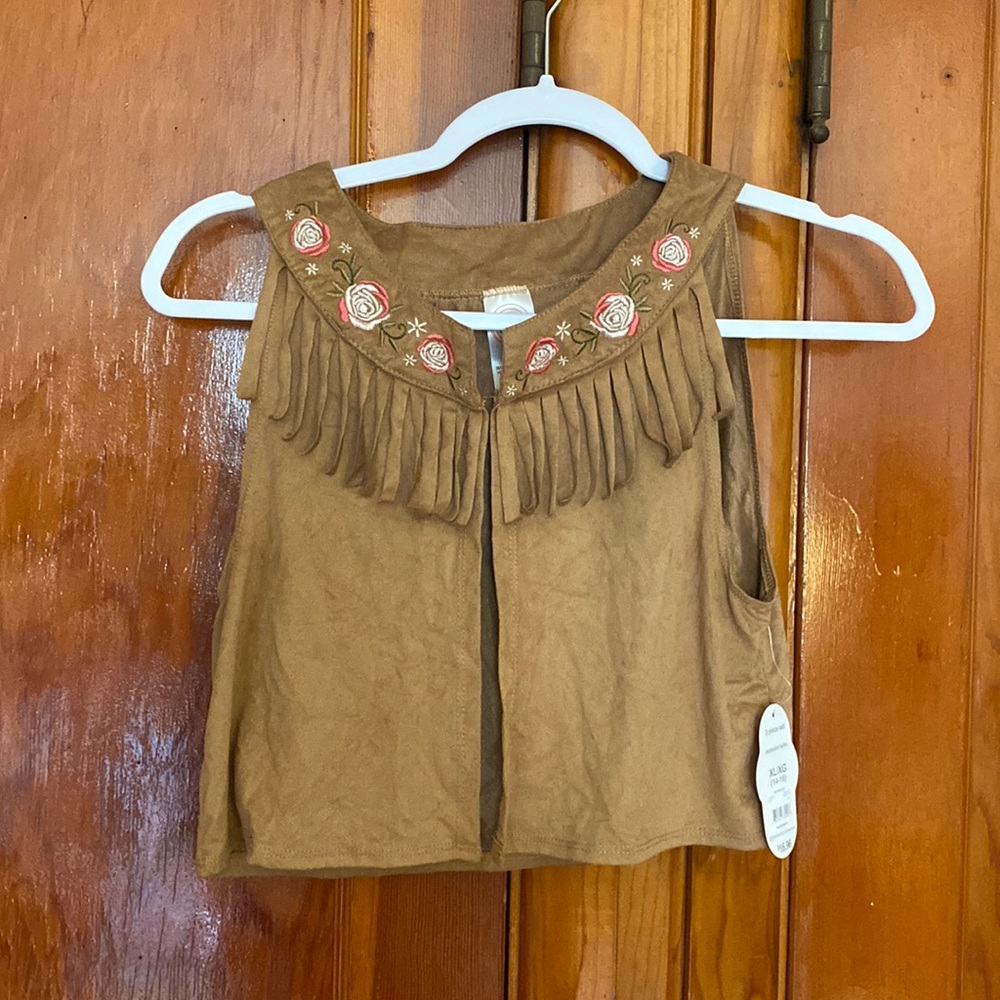 wonder nation moleskin boho vest size XL - NWT